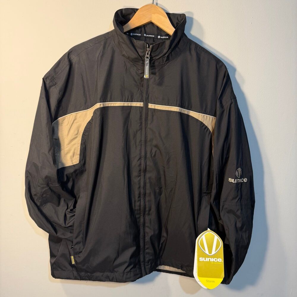 NWT Sunice storm Windbreaker, black & tan, men’s size XXL